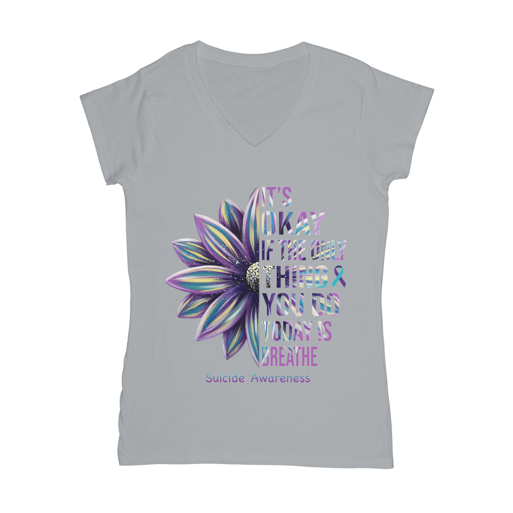 Today Just Breathe Classic Women's V-Neck T-Shirt