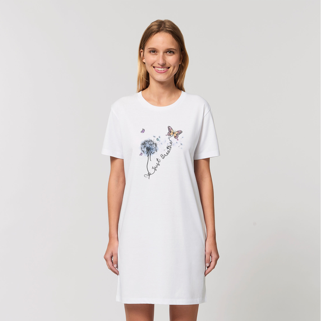 Just Breathe Butterfly Organic T-Shirt Dress