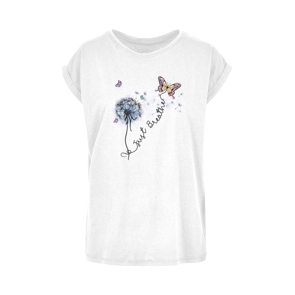 Just Breathe Butterfly Women's Extended Shoulder T-Shirt XS-5XL