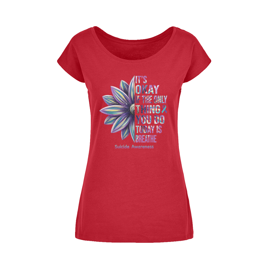Today Just Breathe Wide Neck Womens T-Shirt XS-5XL