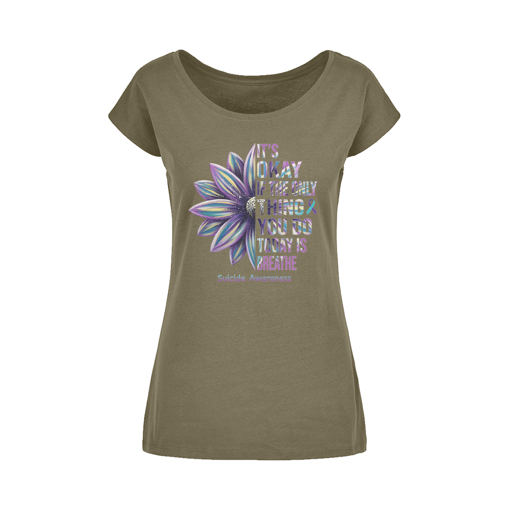 Today Just Breathe Wide Neck Womens T-Shirt XS-5XL