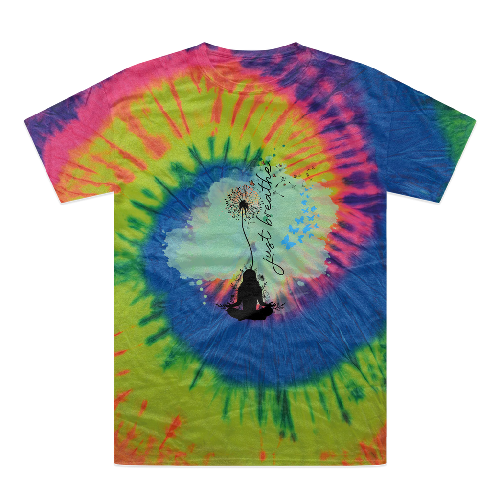 Just Breathe - Green Dandelion Tie-Dye T-Shirt