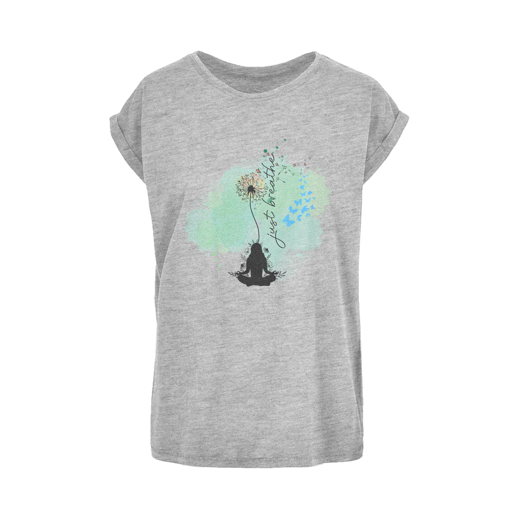 Just Breathe - Green Dandelion Women's Extended Shoulder T-Shirt XS-5XL