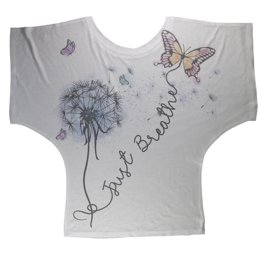 Just Breathe Butterfly Sublimation Batwing Top