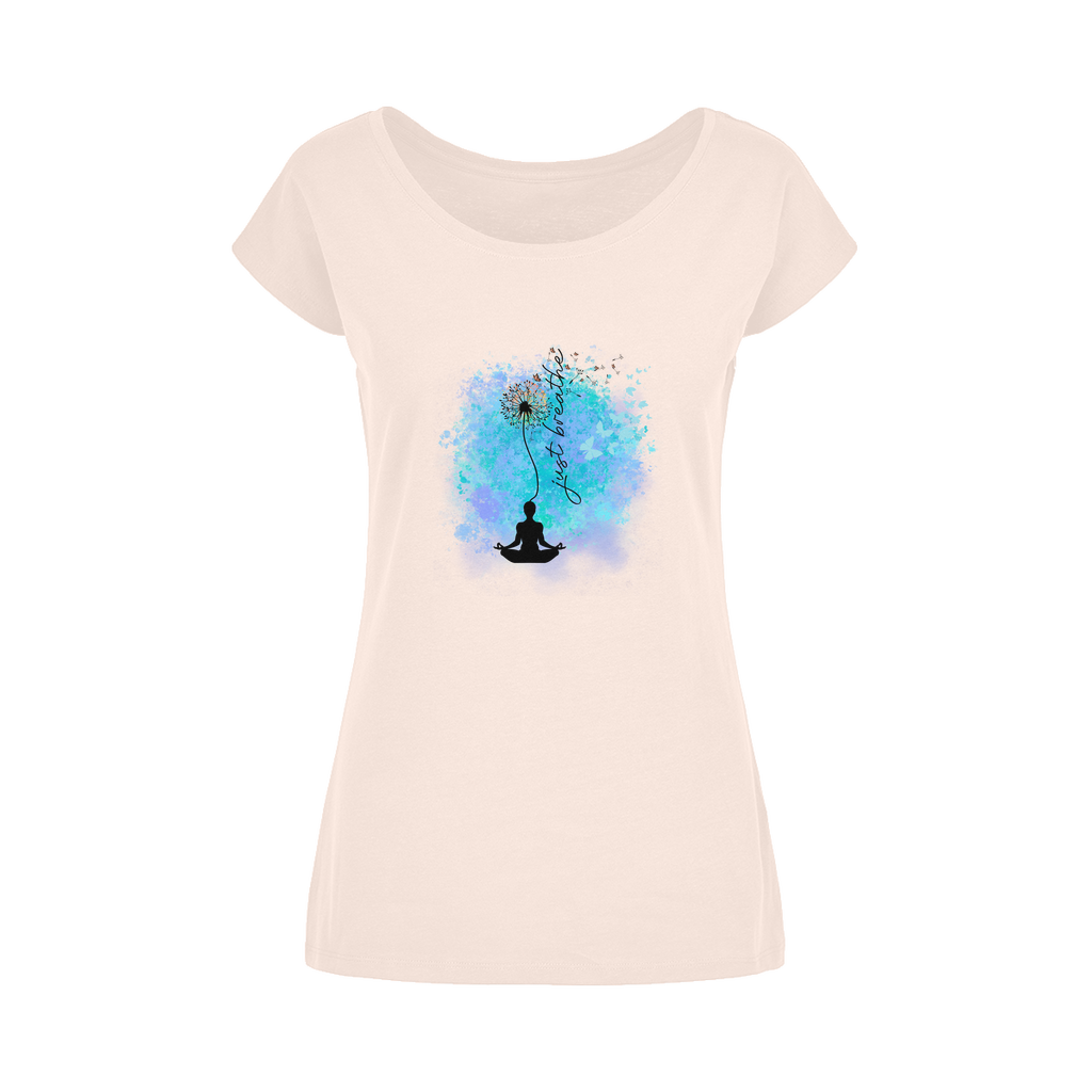 Just Breathe - Dandelion Wide Neck Womens T-Shirt XS-5XL