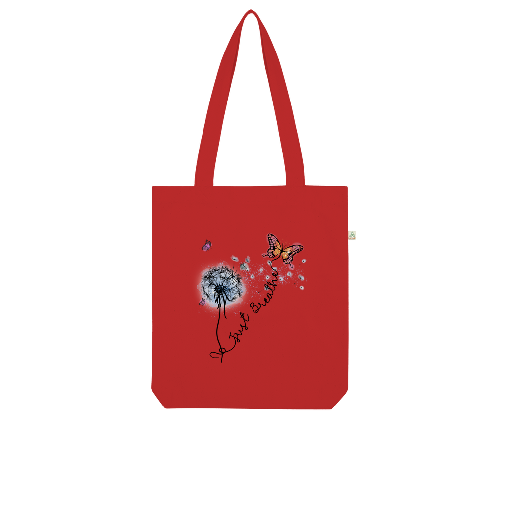 Just Breathe Butterfly Organic Tote Bag